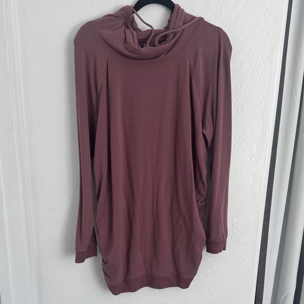 Size XL Purple Maternity Cowl Neck Long Sleeve Top